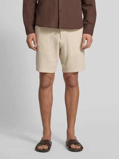 SELECTED HOMME Regular Fit Bermudas mit Strukturmuster Modell 'BRODY' Beige 4