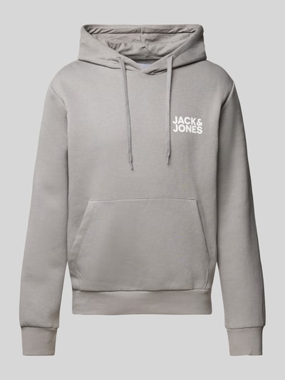 Jack & Jones Hoodie mit Label-Print Modell 'ECORP' Hellgrau 2