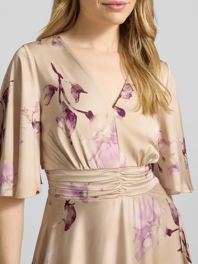 Rinascimento Cocktailjurk in midilengte met all-over bloemenprint Zand - 3