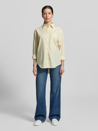 OPUS PANTS Jeansy z Efekt znoszenia z Frędzle Model 'Mari mash' Ciemnoniebieski 1