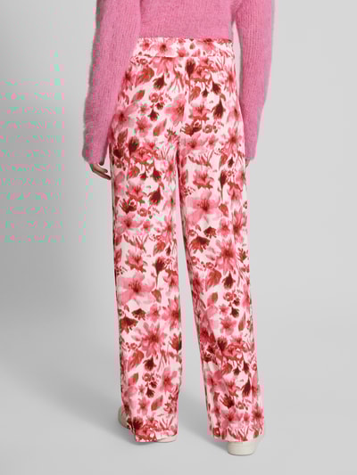 Christian Berg Woman Wide leg stoffen broek met bandplooien Oudroze - 5