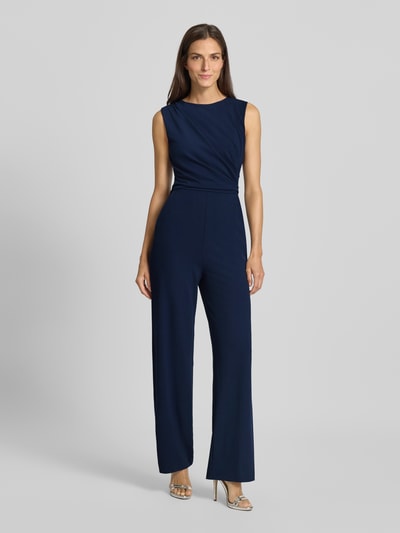 Swing Jumpsuit mit Rundhalsausschnitt und Raffungen Marine 4