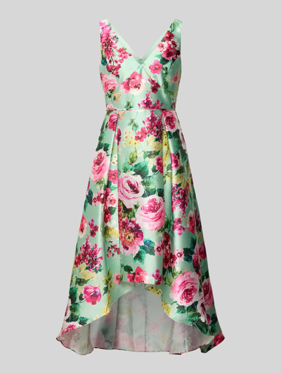 Produktfoto, Midikleid aus Satin mit V-Ausschnitt von Adrianna Papell, dames midi-jurk, satijn, A-lijn, all-over look, V-hals, ruglengte maat 36: 129 cm, borstwijdte maat 36: 39 cm