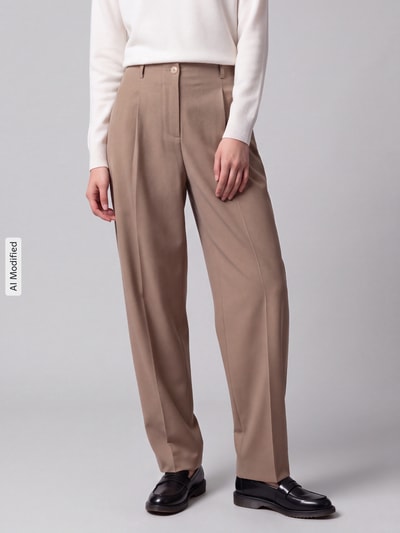 MAX&Co. Barrel Fit Bundfaltenhose mit Viskose-Anteil Modell 'BRUNO' Camel 4