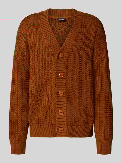 Strellson Comfort fit gebreid jack van zuiver katoen, model 'CRUZ' Middenbruin - 2