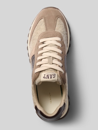Produktfoto, Sneaker aus Leder-Mix Modell 'Caffay' von GANT, Damen Sneaker in Beige, Braun und Creme mit grober Sohle und strukturierter Oberfläche