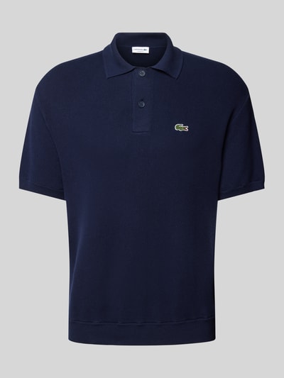 Lacoste Relaxed Fit Poloshirt mit Logo-Badge Dunkelblau 2