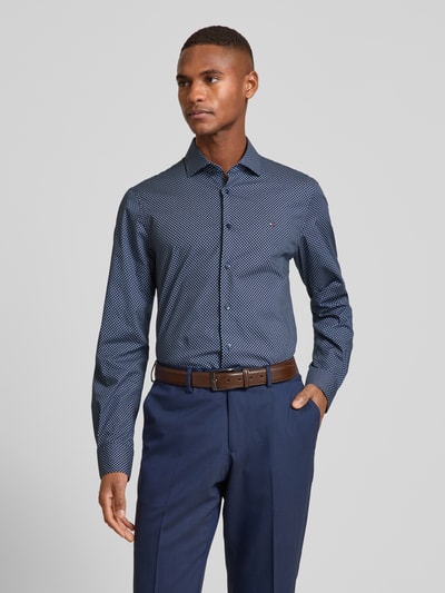 Tommy Hilfiger Tailored Slim Fit Business-Hemd mit Knopfleiste Marine 4