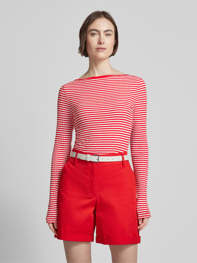 Tommy Hilfiger Shirt met lange mouwen en golvende zoom Rood - 4