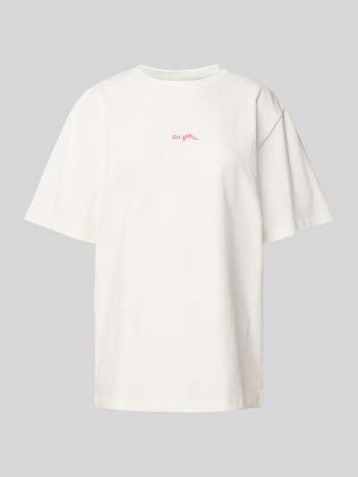OH APRIL Oversized T-Shirt mit Label-Print Offwhite 2