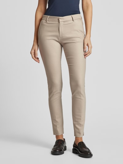 MOS MOSH Slim fit stoffen broek met steekzakken, model 'Abbey Night' Taupe - 4