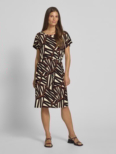 Soyaconcept Knielange jurk met strikceintuur, model 'FELICITY' Zwart - 1