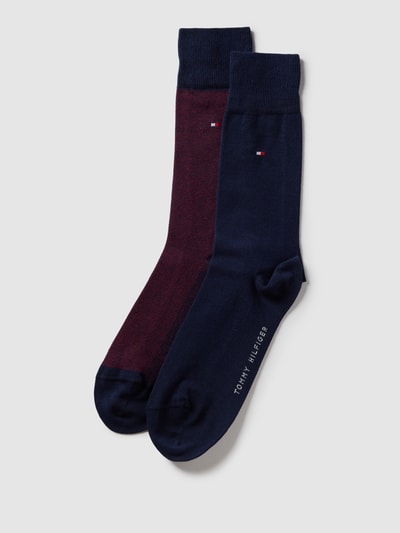 Tommy Hilfiger Socken mit Label-Detail im 2er-Pack Modell '2P BIRDEYE OC' Rot 1