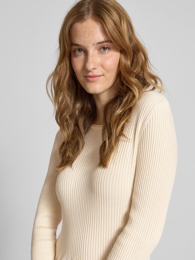 Only Licht uitlopende gebreide jurk van viscosemix, model 'ALMA' Ecru - 3