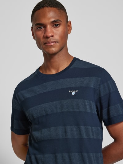 Barbour T-Shirt mit Label-Stitching Modell 'STENTON' Marine 3