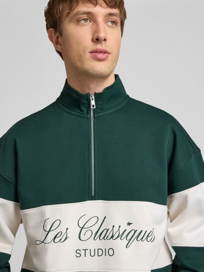 ONLY & SONS Oversized Troyer aus reiner Baumwolle Modell 'LES CLASSIQUES' Dunkelgruen 3
