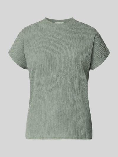 Produktfoto, T-shirt met structuurpatroon en ronde hals van Christian Berg Woman, materiaalmix met viscose, regular fit, zachte groene tint