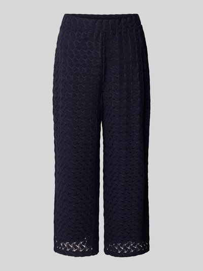 s.Oliver BLACK LABEL Wide leg culotte met kantpatroon Marineblauw - 2