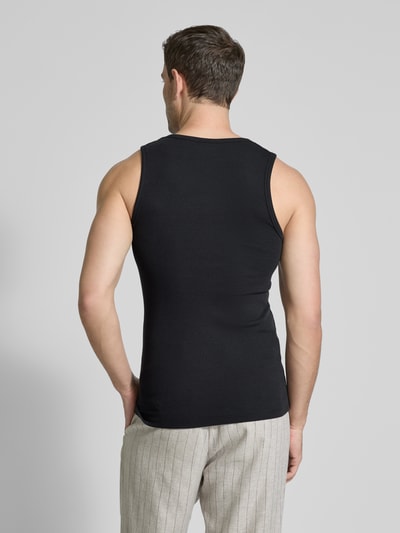 JAKE*S STUDIO MEN Tanktop met ronde hals en labeldetail Zwart - 5