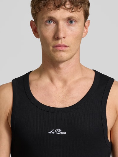 Les Deux Tanktop mit Label-Stitching Modell 'Arthur' Black 3
