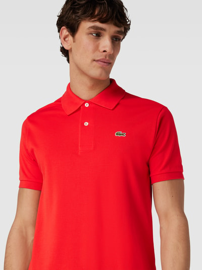 Lacoste Poloshirt met labelstitching Rood - 3