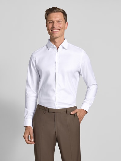 Jake*s Koszula biznesowa o kroju slim fit z kołnierzykiem typu kent Biały 4