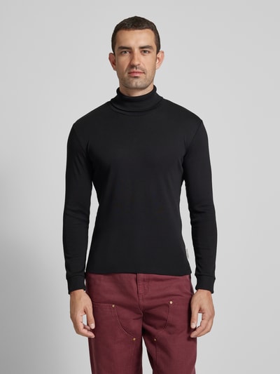 Marc O'Polo Shirt met lange mouwen en col Zwart - 4