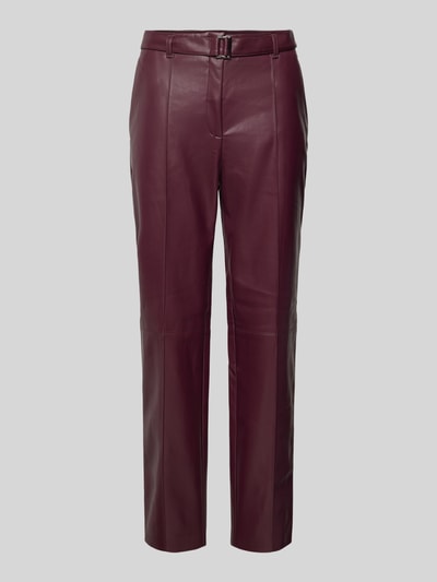 s.Oliver BLACK LABEL Relaxed fit cigarette pants met voering van zachte viscosemix en riem Prune - 2