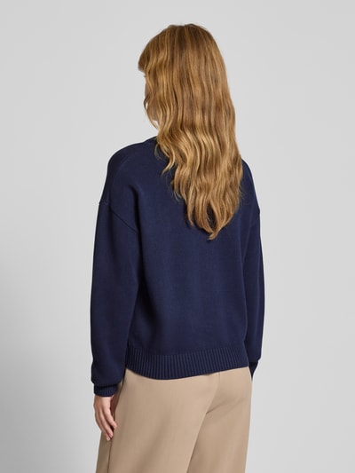 Review Strickpullover mit Motiv und Rundhalsausschnitt Marine 5
