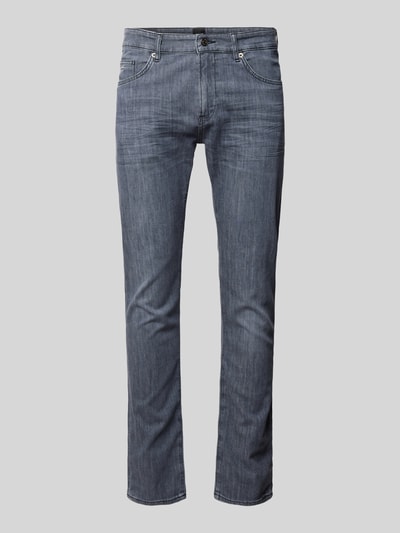 BOSS Slim Fit Jeans mit Label-Detail Modell 'Delaware' Mittelgrau 2