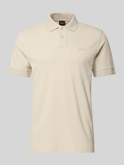 Produktfoto, Regular Fit Poloshirt aus reiner Baumwolle Modell 'PRIME' von BOSS Orange, efekt: jednolity kolor, krój regular fit, naszywka z logo, kołnierzyk polo, dekolt w serek, listwa guzikowa, krótki rękaw, zakończenie rękawów: prążkowane, wykończenie materiału: pika, materiał: czysta bawełna