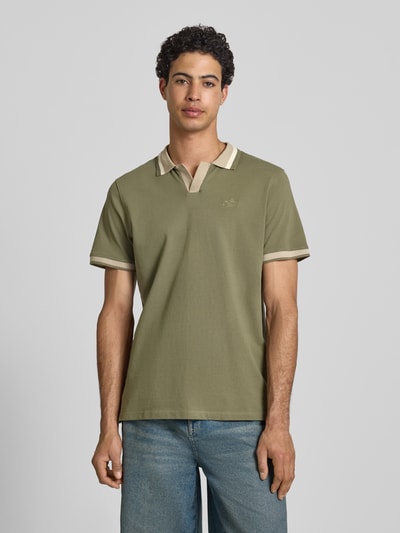 Blend Regular Fit Poloshirt mit Label-Stitching Modell 'EVO' Oliv 4