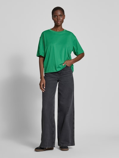 Jake*s Casual Oversized T-Shirt mit geripptem Rundhalsausschnitt Grass 1