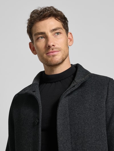 Matinique Lange jas met opstaande kraag, model 'Harvey' Antraciet - 3