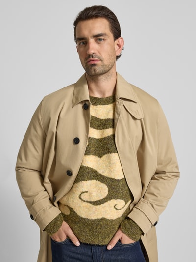 WOODBIRD Strickpullover mit gerippten Abschlüssen Modell 'Kurt' Khaki 3