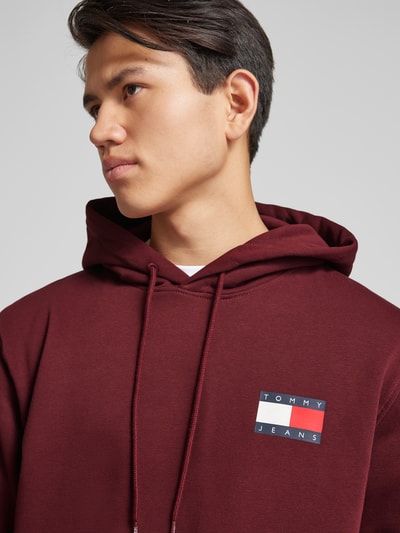 Tommy Jeans Hoodie mit Label-Print Modell 'ESSENTIAL' Bordeaux 3