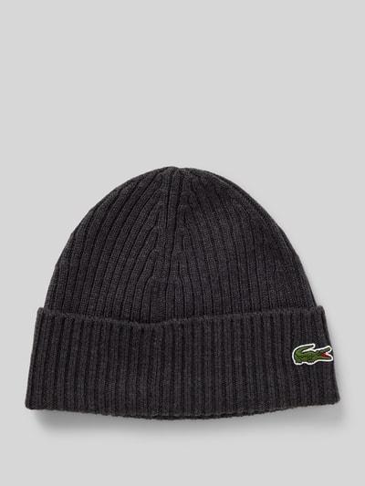 Lacoste Czapka beanie z imitacji dzianiny Antracytowy 1