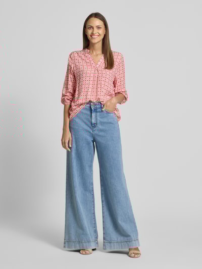 ZABAIONE Relaxed fit blouse met tuniekkraag, model 'Mi44mii' Felroze - 1