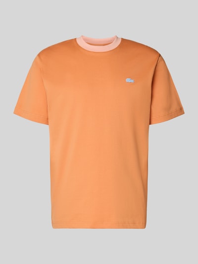 Lacoste męski t-shirt o kroju regular fit z czystej bawełny Pomarańczowy 2