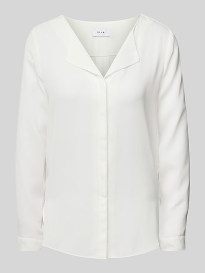 Vila Bluse mit verdeckter Knopfleiste Modell 'LUCY' Weiss 2