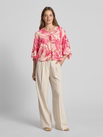 s.Oliver BLACK LABEL Loose Fit Blusenshirt mit Schmuckperlen Pink 1