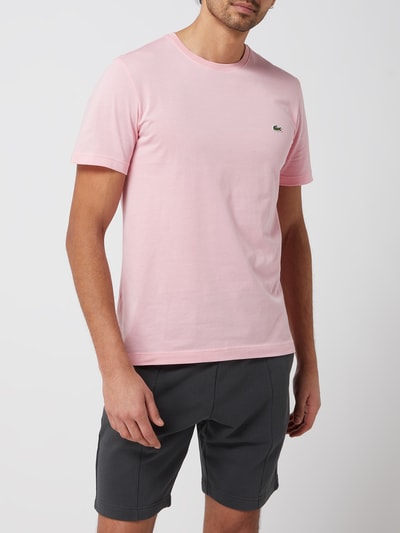 Lacoste T-shirt o kroju regular fit z bawełny Różowy 4