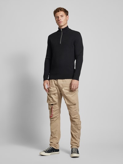 Alpha Industries Regular fit cargobroek met riemlussen, model 'Tactical Pant' Zand - 1