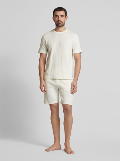 BOSS Regular Fit Shorts mit Strukturmuster Offwhite 1