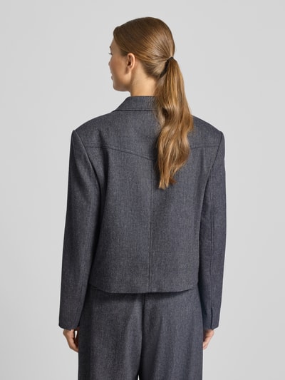 BOSS Orange Boxy fit korte blazer met wol, model 'JAFLENI' Donkerblauw - 5