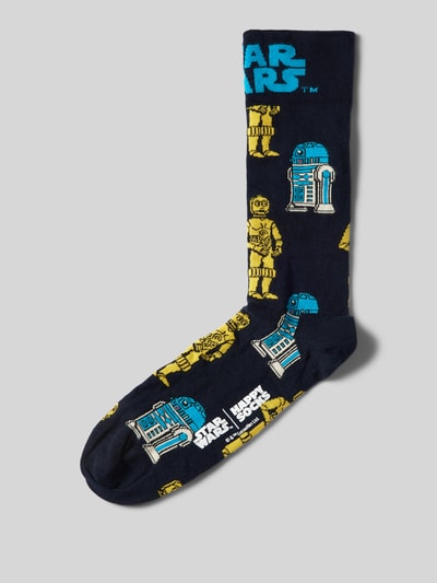 Happy Socks Socken mit Label-Stitching Modell 'Star Wars' Blau 1