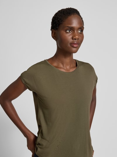 Vero Moda Regular fit T-shirt van lyocell-mix, model 'AVA' Olijfgroen - 3