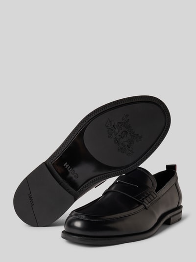 HUGO Loafer aus Leder mit Pennyloafer-Bündchen Modell 'VARIAN' Black 4