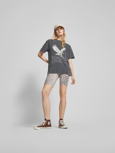 Anine Bing Oversized T-Shirt mit Label-Print Dunkelgrau 1