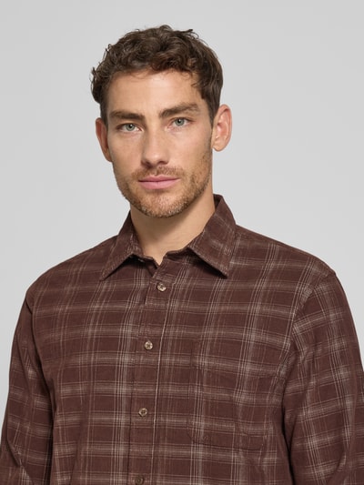 SELECTED HOMME Regular Fit Freizeithemd aus reiner Baumwolle Mittelbraun 3